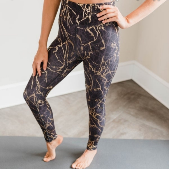 Jules and James Boutique Black and Gold Leggings - Picture 1 of 1